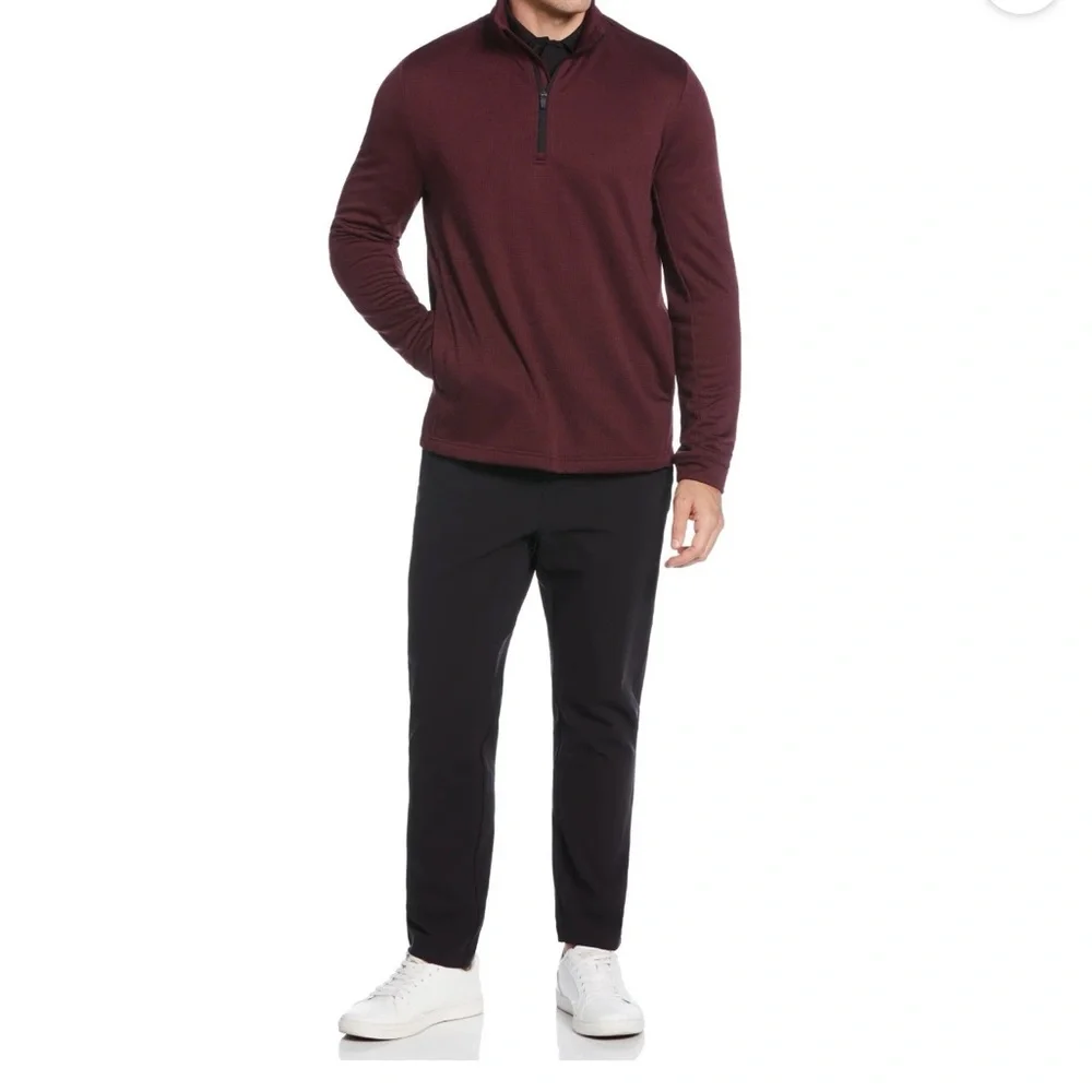 Ben Hogan Performance Golf 1/4 Zip Red Pullover Men's 2XL Micro Jacquard Cover - Picture 3 of 16